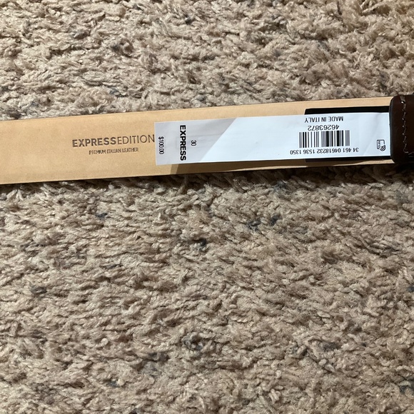 Express Edition Polished Dark Brown Genuine Leather Belt Made In Italy - Picture 9 of 11